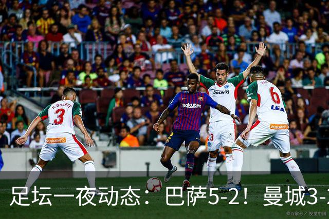 足坛一夜动态：巴萨5-2！曼城3-2 利物浦2-1 拜仁6-1